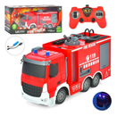 Пожарная машина HT158 на радиоуправлении FIRE TRUCK аккумулятор, стреляющая водой, USB зарядное, музыка, свет