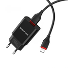 Сетевое зарядное устройство Borofone BA20A 1USB/2.1A + cable Lightning 1m Black