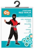 Strój karnawałowy Godan Czerwony Ninja 110-120 cm (5901238671572)