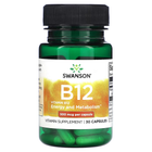 Витамины и минералы Swanson Vitamin B12 500мкг 30 капсул