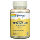 Аминокислота Solaray бетаин HCL пепсин HCL PEPSIN 650mg