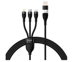 Кабель Baseus Flash Series 2 Two-for-three Charging Cable USB+Type-C to Type-C+Lightning+Micro-USB 100W 1.2m Black (CASS030101)