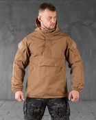 Тактична демісезонна куртка анорак SoftShell на флісі M койот (88916)