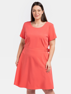 Sukienka trapezowa damska Plus Size Karko SC253 54 Koralowa (5903676222750)