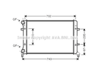 VN2204 AVA Радіатор охолодження CADDY 1.4 04-, GOLF 1.4 06-, JETTA 1.6 04-, PASSAT 1.6 05-, AUDI, SKODA Ava (VN2204)