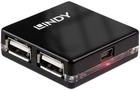 USB-хаб Lindy 4 Port USB 2.0 Mini Black (42742)