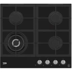 Варильна поверхня Beko газова на склі, 60см, чавун, чорний (HILW64325SB)