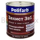 Емаль антикорозійна Polifarb 3в1 для оцинкованого металу 2,5 кг RAL 8012 червоно-коричнева