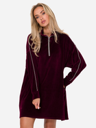 Sukienka trapezowa damska Made Of Emotion M764 2XL/3XL Burgundowa (5905563714591)