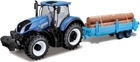 Traktor BBurago New Holland T7.315 z przyczepą i drewnem (4893993013630)