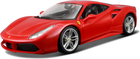 Metalowy model samochodu BBurago Ferrari 488 GTB 1:18 Czerwony (4893993160082)