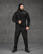 Тактичний зимовий костюм 3в1 Police SoftShell штани+куртка+кофта 2XL чорний (89848)