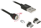 Кабель Delock Magnetic USB Передача даних і зарядка для Micro USB / USB Type-C Black 1.1 м (4043619857234)