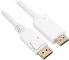 Kabel Sharkoon Displayport 1.2 do HDMI 4K White 1 m (4044951020263)