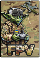 Військовий шеврон Shevron.patch майстер Йода FPV з дроном мультикам на липучці (YODA9)