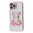 Чохол силіконовий "Ведмедик" WAVE Shining Bear Case для Apple iPhone 13 Pro Max rose gold
