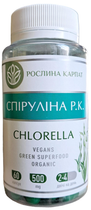 Спіруліна Chlorella Рослина Карпат, комплекс амінокислот, вітамінів та мінералів, 60 капсул по 500 мг