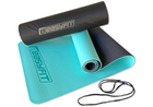 Коврик для йоги и фитнеса EasyFit TPE+TC 6 мм двухслойный + Чехол мятный-черный