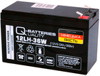 Акумуляторна батарея Q-Batteries | 12V 9Ah | F2 | РЕЗЕРВНА | AGM VRLA | 12LH-36W
