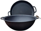 Казан чавунний Maysternya 12 л з кришкою-сковородою гриль 40 см 13.9 кг (V12СРGrWok)
