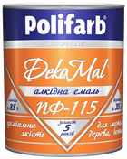 Эмаль Polifarb DekoMal ПФ-115 темно-зеленая, 2,7 кг