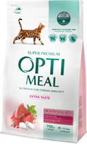 Сухой корм для кошек Optimeal Extra Taste с высоким содержанием телятины