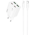 Зарядний пристрій Hoco N55 Fundador PD20W four-port (2USB-A/2C) + Type-C to Lightning White