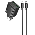 СЗУ N56 Fundador PD30W+QC3.0 (2USB-A/2C) + кабель Type-C to Lightning Black Hoco (2000003506798)