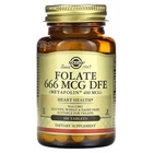 Фолієва кислота метафолін Solgar (Folate DFE) 666 мкг 100 таблеток