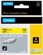 Термозбіжна трубка Dymo RhinoPro Heat Shrink Tubing 9 мм x 5.5 м Black/Yellow (71701180544)