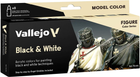 Zestaw farb akrylowych Vallejo Model Color Figure 70.151 Black & White 8 szt x 18 ml (8429551701518)