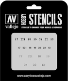 Трафарет Vallejo ST-AFV003 Stencils Soviet Numbers WWII 1:35 (8429551986397)