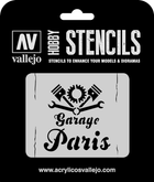 Szablon Vallejo ST-LET001 Stencils Vintage Garage Sign 1:35 (8429551986557)