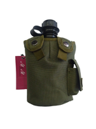 Фляга пластикова М&М 1000 мл Чорна в чохлі Вид 2 Olive green Хакі (213568)