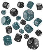 Zestaw kości Q-Workshop Crosshairs Compact D6 RPG Dice Kit Celownik 20 elementów Burzowe i czarne (5907699497355)