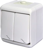 Вимикач 2-клавішний прохідний зовнішній IP54 білий [4668006] VHE-7 ETI