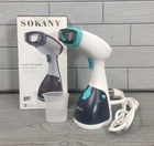 Вертикальний ручний відпарювач Sokany 1500W білий з синім 250мл з щіткою для ворсу