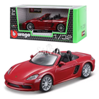 Машинка металлическая Porsche 718 Boxster Bburago 1:32 Порше откр двери красный 13*4*6 см (18-43049)
