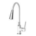 Кухонный смеситель с гибким изливом Frap F4044-8 белый
