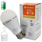 Светодиодная лампа с аккумулятором LEDVANCE A60 8W 2700K 1800mAh E27 с держателем (4099854102417)
