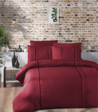 Комплект постільної білизни Deluxe Ranforce Dark Series First Choice - First Choice - RDLX-141 ELEGANT RED - Євро - Червоний