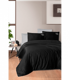 Комплект постельного белья Deluxe Satin Dark Series First Choice - First Choice - DLX-602 Timeless Black - Евро - Черный