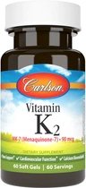 Вітамін K2 Carlson Vitamin K2 as MK-7 90 мкг 60 капсул (088395107108)