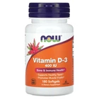 Витамин Д3 Now Foods (Vitamin D-3) 400 МО 180 мягких капсул