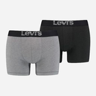 Набір трусів-боксерів чоловічих бавовняних Levi's Opt Ill Boxer Brief Org Co 701203921-007 XL 2 шт Сірий/Чорний (8720245183659)