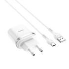 Сетевой адаптер HOCO C12Q Type-C Cable Smart FCP/AFC 1xUSB 18W/3A Белый