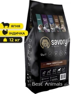 Сухий корм для собак великих порід Savory зі свіжим м'ясом індички та ягняти