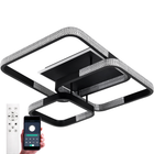 Люстра светодиодная потолочная LUMINARIA AKRILIKA SQUARE 130W 4S BLACK/CLEAR 220V IP20 с пультом ДУ для кухни, спальни, гостиной