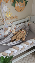 Детский гамак, подвесная колыбель Chickabiddy, убаюкивающая качеля, серый, 100% хлопок, в детскую кроватку