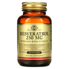 Натуральна добавка Solgar Resveratrol 250 мг